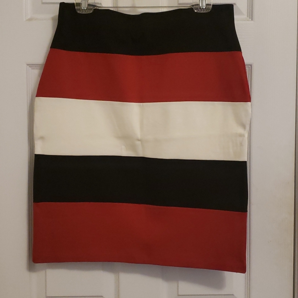 Stretch Wide Strip Skirt
